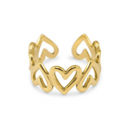 Ringe aus Stainless Steel - Rostfreiem Stahl Herz Gold