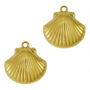 Stainless Steel - Rostfrei Stahl Anh&auml;nger Muschel Gold