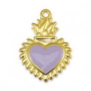 Metall Anh&auml;nger DQ Herz Lilac-Gold (Nickelfrei)