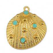 Metall Anh&auml;nger DQ Muschel Veraman Blue-Gold (Nickelfrei)