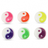 Buchstaben Perlen aus Acryl Yin & Yang Multicolor