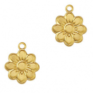 Stainless Steel - Rostfrei Stahl Anh&auml;nger Blume Gold