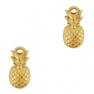 Stainless Steel - Rostfrei Stahl Anh&auml;nger Ananas Gold