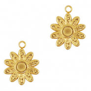 Stainless Steel - Rostfrei Stahl Anh&auml;nger Sonnenblume Gold