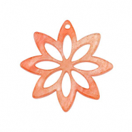 Resin Anh&auml;nger Blume Coral red