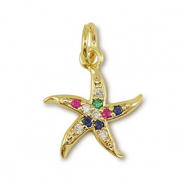 Brass TQ Metall Anh&auml;nger Seestern Gold-multicolor
