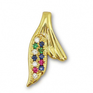 Brass TQ Metall Anh&auml;nger Flosse Gold-multicolor