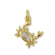 Brass TQ Metall Anh&auml;nger Krabbe Gold