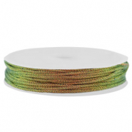 Makramee Band geflochten 1mm Multicolour-orange green metallic