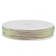 Makramee Band geflochten 1mm Silver-pink metallic