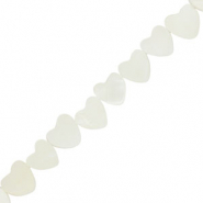 Muschel Perlen Herz Off white