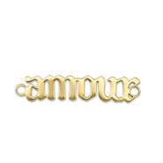 Stainless Steel - Rostfrei Stahl Anh&auml;nger Zwischenst&uuml;ck ''amour'' Gold