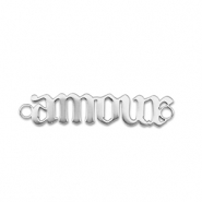 Stainless Steel - Rostfrei Stahl Anh&auml;nger Zwischenst&uuml;ck ''amour'' Silver