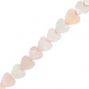 Muschel Perlen Herz Light pink