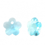 Anh&auml;nger Kristallglas Tropfen Blume Aqua