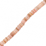 Muschel Perlen Disc Pink-sand brown