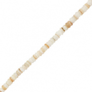 Muschel Perlen Disc White-sand brown