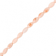 Muschel Perlen Oval Pink-sand brown