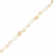 Muschel Perlen Oval White-sand brown