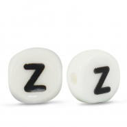 Buchstaben Perlen aus Keramik Z White-black
