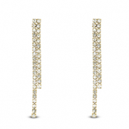 Ohrringe / Ohrstecker aus Stainless Steel - Rostfreiem Stahl mit ungleichm&auml;&szlig;igem Strass Gold