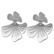 Ohrringe / Ohrstecker aus Stainless Steel - Rostfreiem Stahl Blume Silver