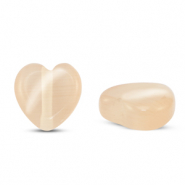 Glasperlen Cat's Eye Herz Peach orange