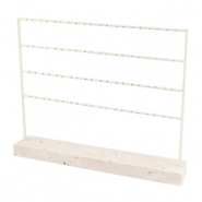 Schmuckdisplay f&uuml;r Ohrringe Natural-off white