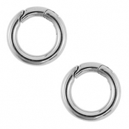 Stainless Steel - Rostfreiem Stahl Schmuckzubeh&ouml;r Karabiner Rund Silver