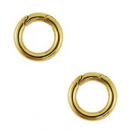 Stainless Steel - Rostfreiem Stahl Schmuckzubeh&ouml;r Karabiner Rund Gold