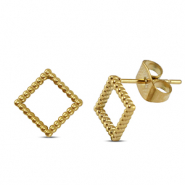 Ohrringe / Ohrstecker aus Stainless Steel - Rostfreiem Rhombus Gold