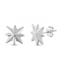 Ohrringe / Ohrstecker aus Stainless Steel - Rostfreiem Stahl Stern Silver