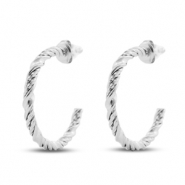 Ohrringe / Ohrstecker aus Stainless Steel - Rostfreiem Stahl Creolen Silver
