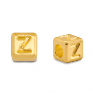 Metall Perlen Buchstabe DQ Z Gold (Nickelfrei)
