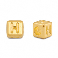 Metall Perlen Buchstabe DQ H Gold (Nickelfrei)