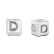 Metall Perlen Buchstabe DQ D Antik silber (Nickelfrei)