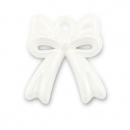 Acryl Anh&auml;nger Schleife White-pearl shine coating