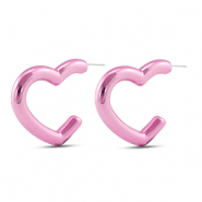 Trendy Ohrringe Herz Pink