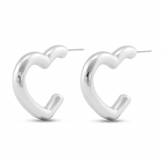 Trendy Ohrringe Herz Silver