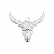 Stainless Steel - Rostfrei Stahl Anh&auml;nger Texas-Langhornsch&auml;del Silver