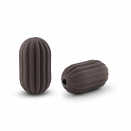 Acryl Perlen Oval Dark brown