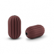 Acryl Perlen Oval Dark red-brown