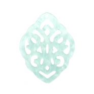 Resin Anh&auml;nger Rhombus Barock Bleached aqua
