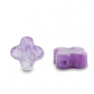 Naturstein Perlen Amethyst Gl&uuml;cksklee Purple transparent