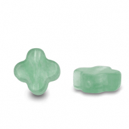 Naturstein Perlen Gl&uuml;cksklee Jade green