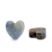 Naturstein Perlen Quartz Herz Dark blue