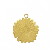 Stainless Steel - Rostfrei Stahl Anh&auml;nger Blume Gold / White