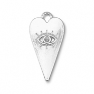Metall Anh&auml;nger Herz Auge der Vorsehung Silver