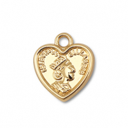 Metall Anh&auml;nger Oval mit Queen Elisabeth Gold