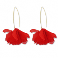 Trendy Ohrringe Chiffon Blume Red-gold